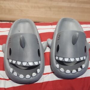 Gray Shark Slippers